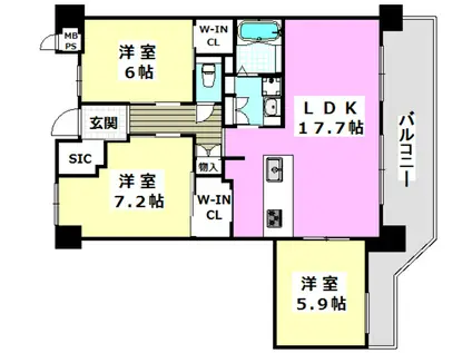 HALE MAILANI(3LDK/2階)の間取り写真