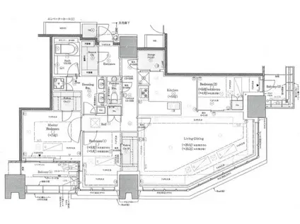 プラウドタワー渋谷(3LDK/17階)の間取り写真