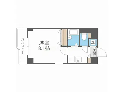 ボア ドゥ ブルー(1K/2階)の間取り写真