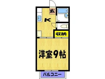 サンベルテ(1K/2階)の間取り写真