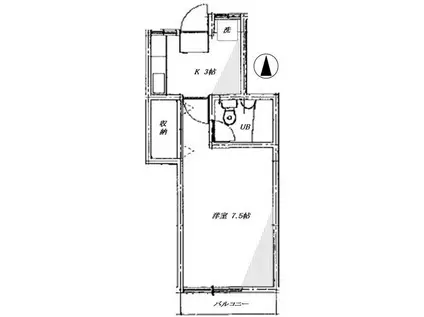 ハイツ ワシュウ(1K/2階)の間取り写真