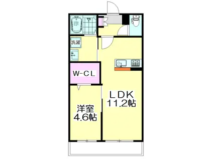 フォレスト べべ(1LDK/1階)の間取り写真