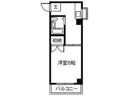 ソレイユ12(1DK/4階)の間取り写真