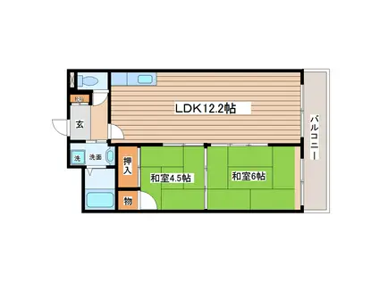 多賀城ロジュマンG棟(2LDK/8階)の間取り写真