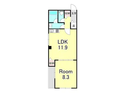 ヴェルドール琵琶湖リゾート(1LDK/3階)の間取り写真