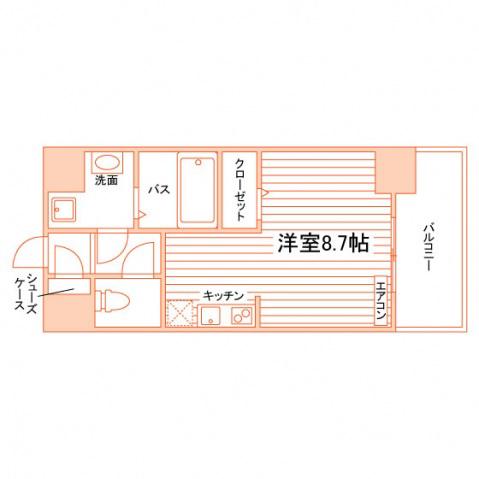 ブレス学研都市(ワンルーム/5階)の間取り写真