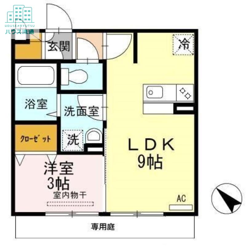ポポラート木場(1LDK/1階)の間取り写真