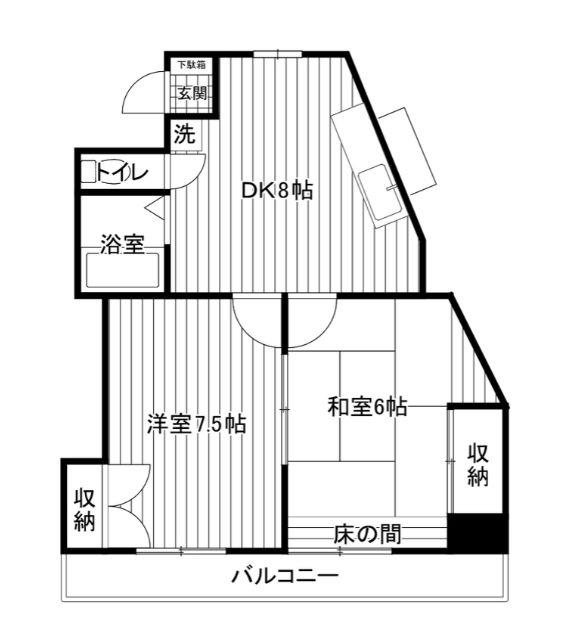 リバーハイム711(2DK/4階)の間取り写真