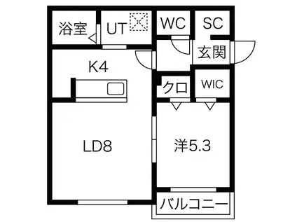 オラヴィ(1LDK/2階)の間取り写真