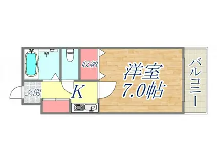 エトールⅦ(1K/1階)の間取り写真