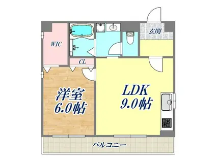 ウィステリア苦楽園(1LDK/2階)の間取り写真