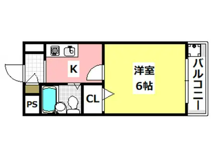 林泉第2ビル(1K/2階)の間取り写真
