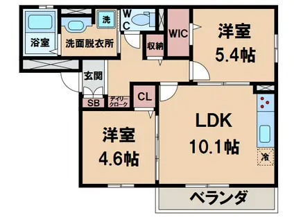 ヴィレッタ寺田町(2LDK/3階)の間取り写真