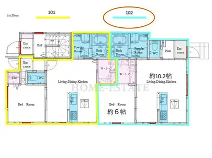 相模大野駅9分 (1LDK/1階)の間取り写真