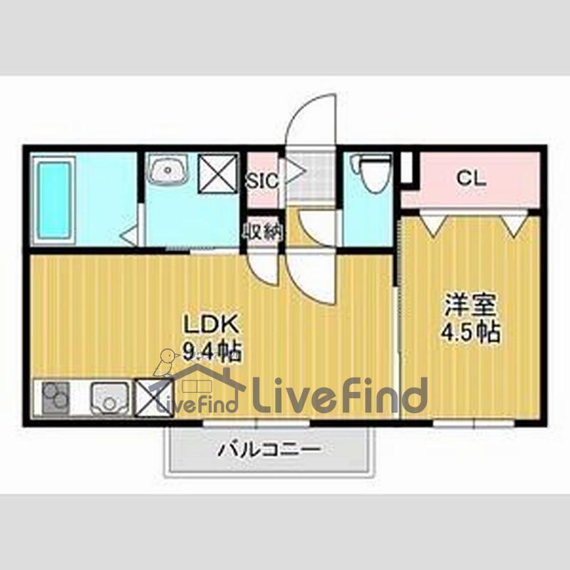 平岸5-13(1LDK/5階)の間取り写真