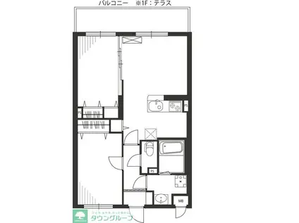 エルム横濱エクセレンス(2LDK/1階)の間取り写真