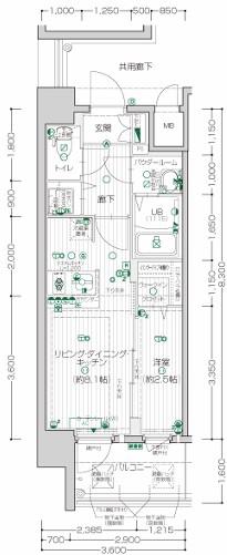 エスリード ザ・レガリア新栄ALTAIER(1LDK/8階)の間取り写真