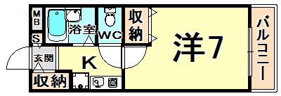 シティメゾン塚口(1K/2階)の間取り写真
