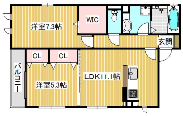 カミーリア北大塚(2LDK/1階)の間取り写真