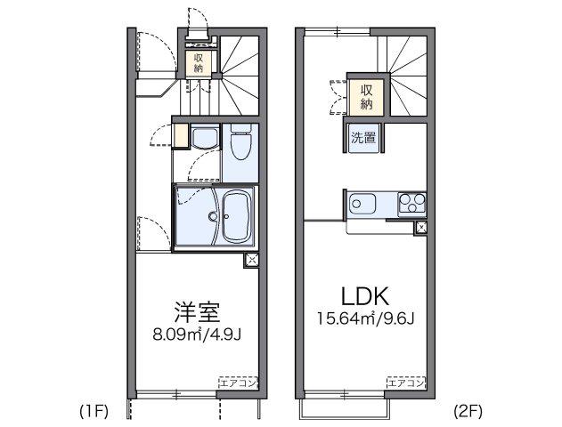 レオネクストアビタシオン上原(1LDK/1階)の間取り写真