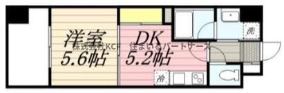 ルネッサンス21久留米六ツ門(1DK/10階)の間取り写真
