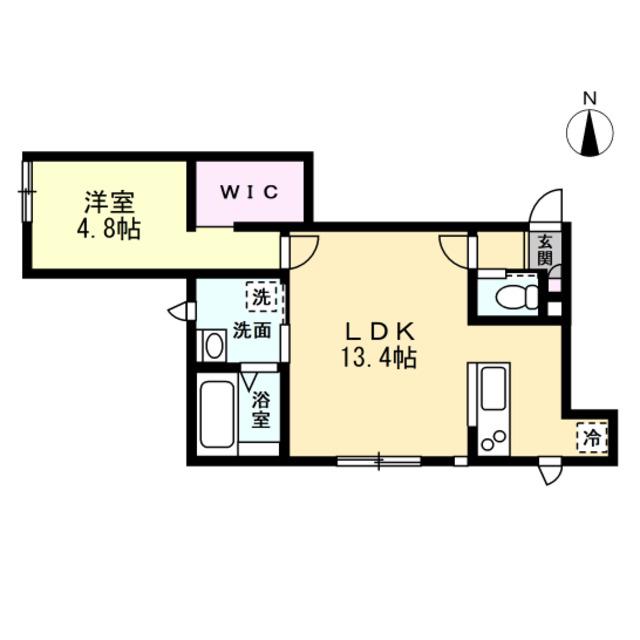 グランスイート森 A棟(1LDK/2階)の間取り写真