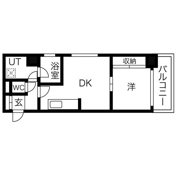 アスール江坂3RD(1DK/4階)の間取り写真