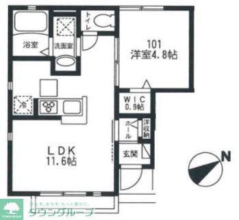 プルミエリアII(1LDK/1階)の間取り写真