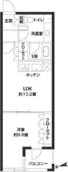 パークキューブ銀座イースト(1LDK/8階)の間取り写真