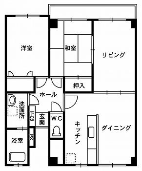 メゾン・ド・パピヨン(2LDK/3階)の間取り写真