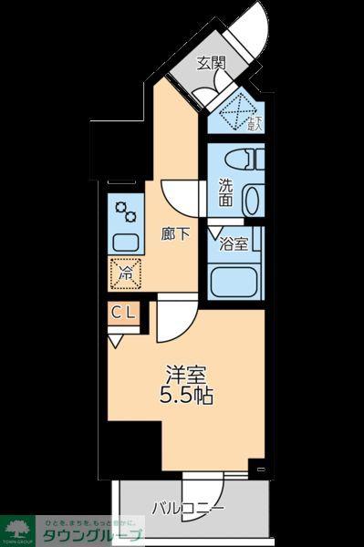 プライマル品川大森海岸(1K/3階)の間取り写真