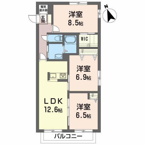 MAISON・MAST嶋B(3LDK/3階)の間取り写真
