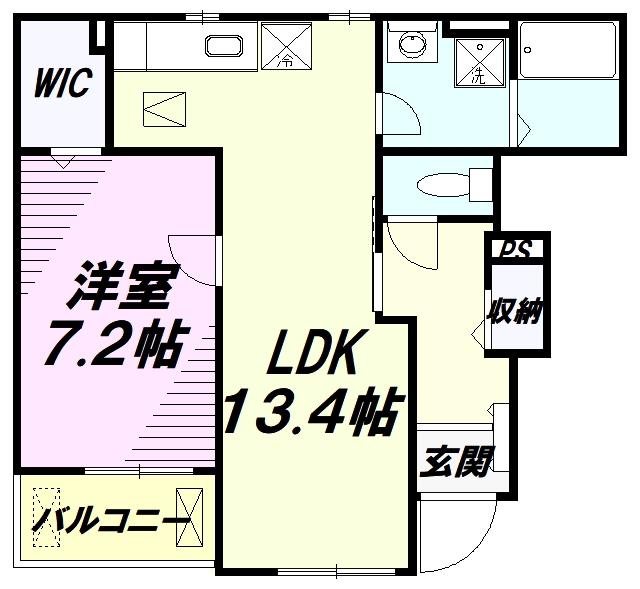 メゾン・ジェルメ(1LDK/1階)の間取り写真