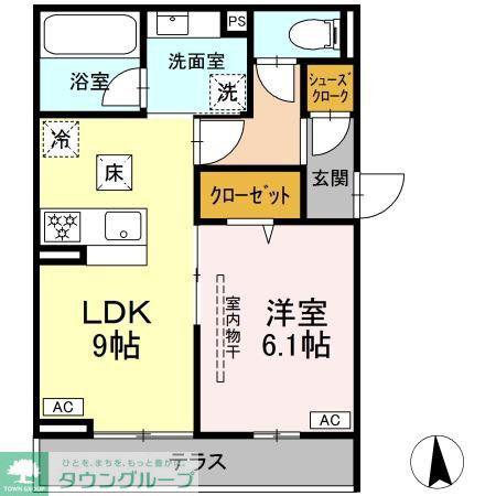 エスペリア栄町(1LDK/3階)の間取り写真
