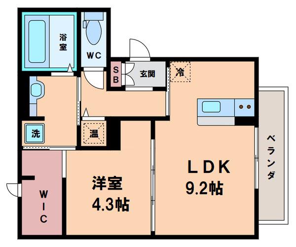 ラルーチェ(1LDK/1階)の間取り写真