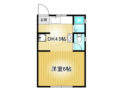 グランズ自由ヶ丘(1DK/1階)の間取り写真