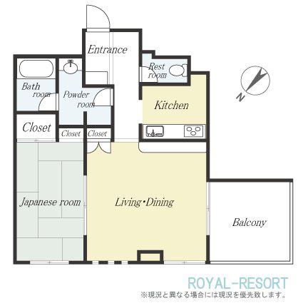 軽井沢ソネット(1LDK/3階)の間取り写真