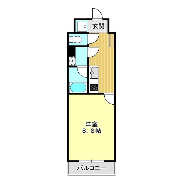 プランドールS(1K/3階)の間取り写真