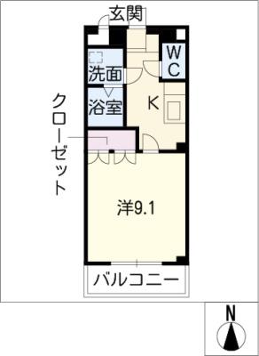 コンフォール佐織(1K/1階)の間取り写真