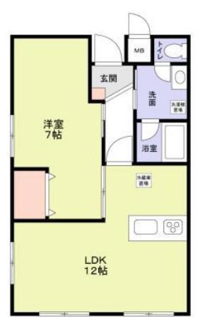 サンウエスト四谷上町(1LDK/2階)の間取り写真