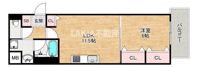 セファ上本町(1LDK/7階)の間取り写真