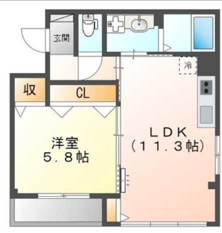 ベルヴィー(1LDK/2階)の間取り写真