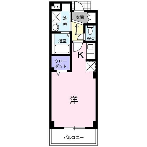 フレアビタシオンA(ワンルーム/2階)の間取り写真
