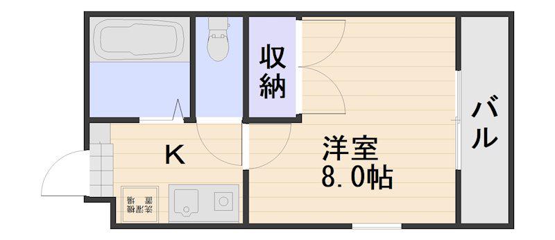 パレス下中野(1K/2階)の間取り写真