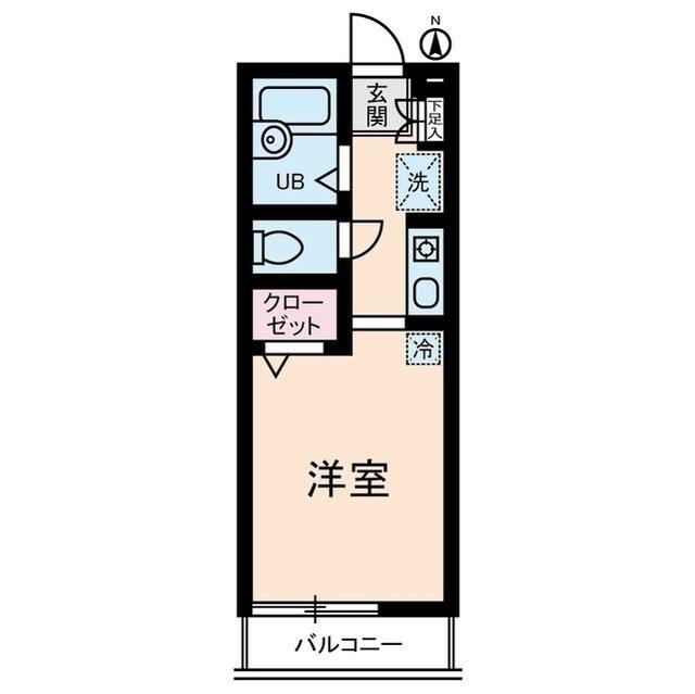 プロムナード中浦和(ワンルーム/1階)の間取り写真