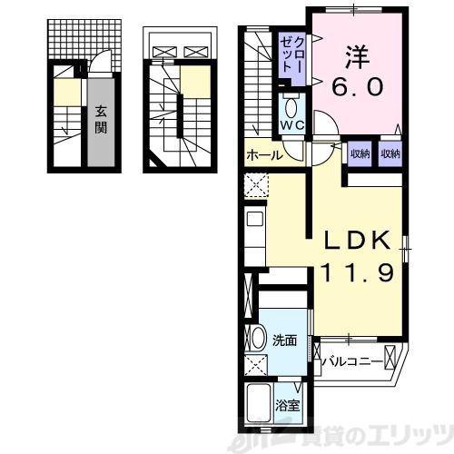 パーチェ ブレッザ(1LDK/3階)の間取り写真