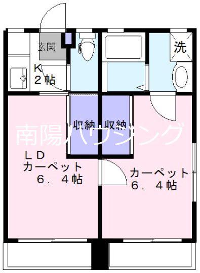 レジデンス多摩川(1LDK/2階)の間取り写真
