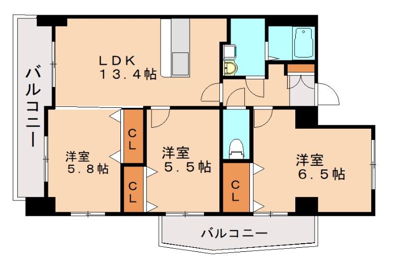 LE GRAND BLEU TROIS(3LDK/10階)の間取り写真