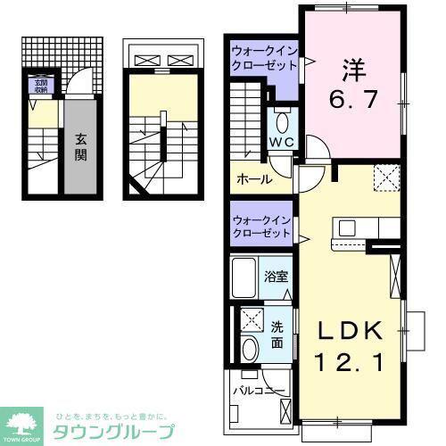 エクシードIII(1LDK/3階)の間取り写真