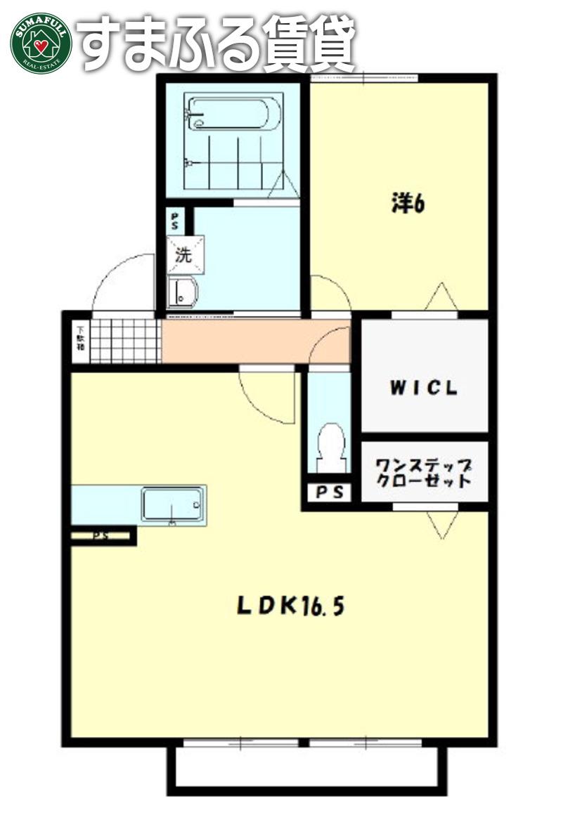 アビタシオンA(1LDK/2階)の間取り写真